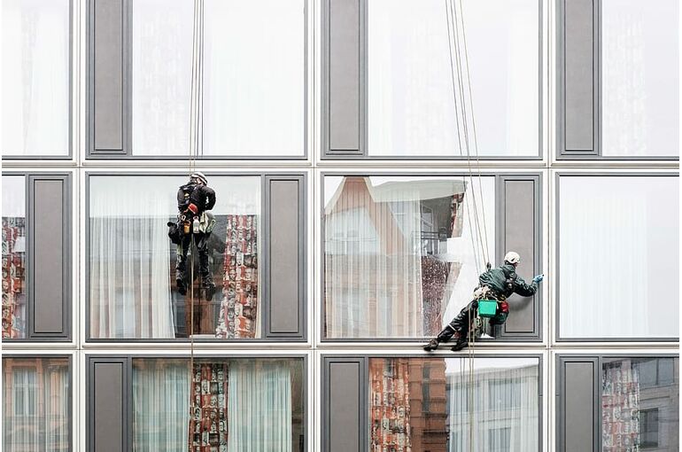 window-facade-reflection-window-washer